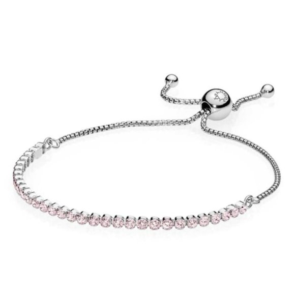 Pandora Pink Sparkling Slider Tennis Bracelet - Picture 1 of 3
